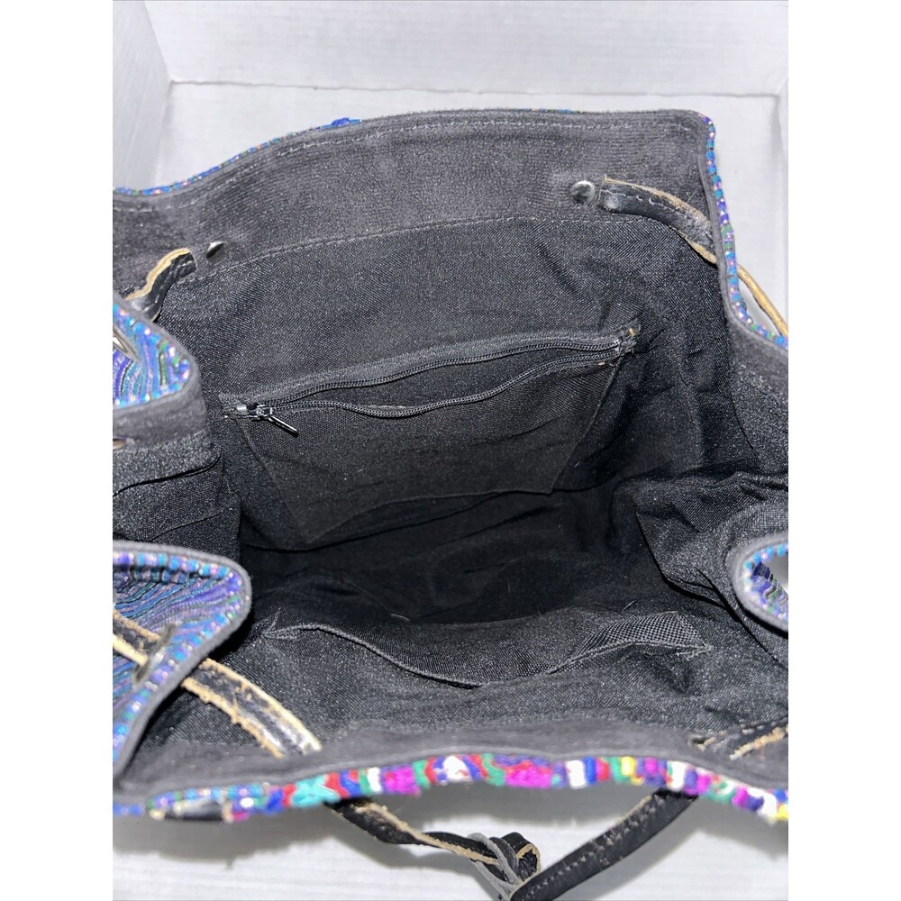 embroidered leather backpack drawstring - image 13
